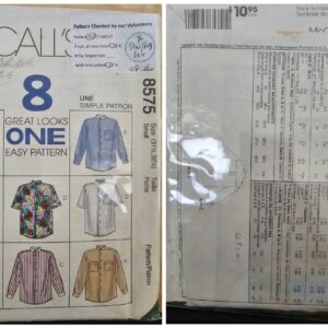Pattern: McCalls #8575 Ladies & Men's Shirts (Size S/ 31.5-32.5)