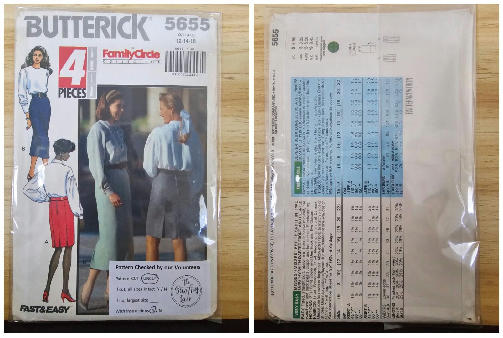 Pattern: Butterick #5655 Ladies Skirt (Size 12-16)
