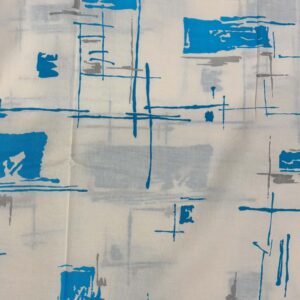 Blue & Grey Abstract Print Cotton (110cm x 218cm)