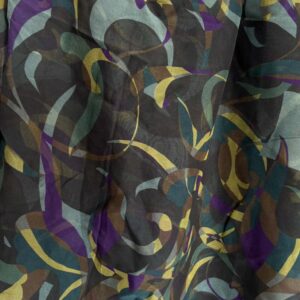 Cool Tone Swirly Silk Chiffon (135cm x 150cm)