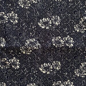 Navy & Cream Dotty Floral Cotton (112cm x 80cm)