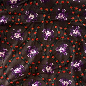 Brown Floral Brushed Poly Knit (140cm x 135cm)