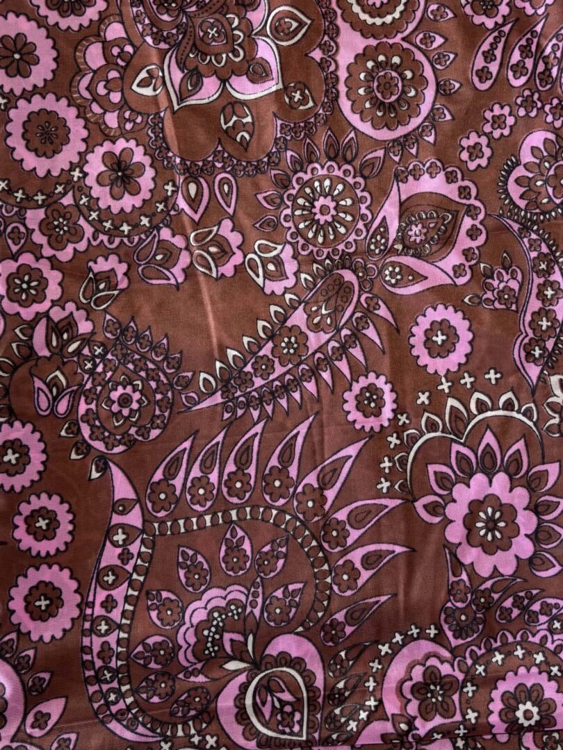Vintage Brown & Pink Nylon Tricot (90cm x 300cm)