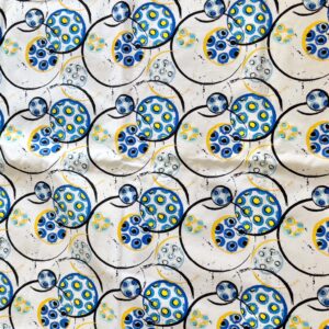 Blue & Yellow Circles Cotton Spandex (150cm x 50cm)