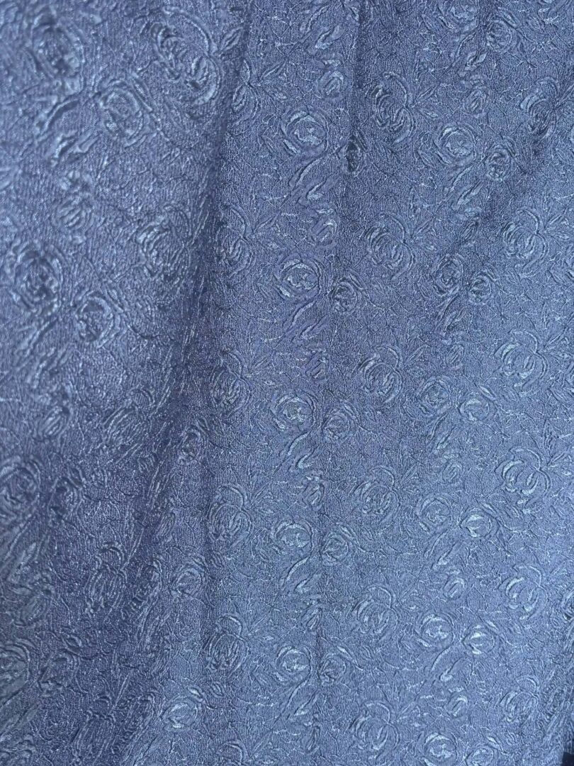 Steel Blue Rosey Brocade Dress Fabric (114cm x 300cm)