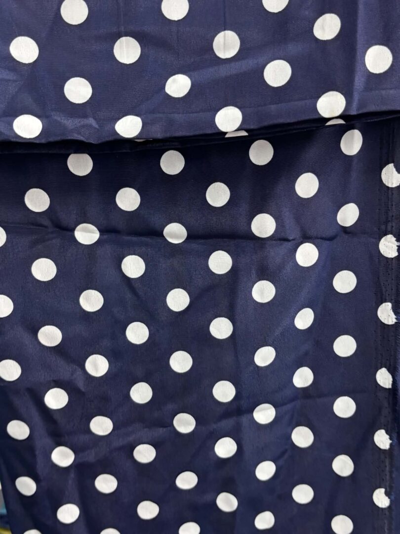 Navy Polka Dot Lightweight Dress Fabric (115cm x 130cm)