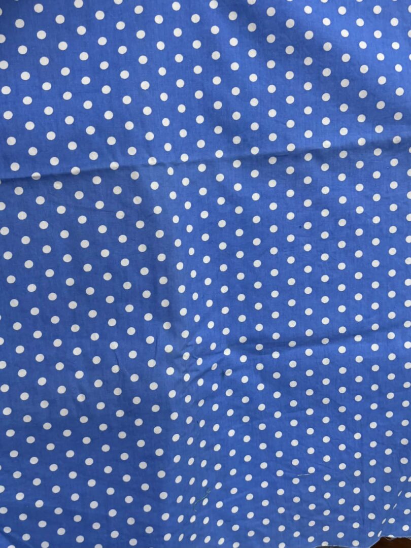 Blue Polka Dot Cotton Poplin (112cm x 300cm)
