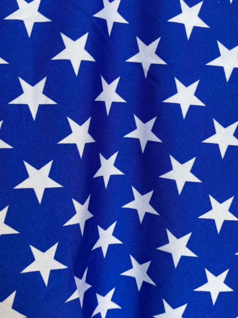 Blue and White Stars Dancewear Spandex (150cm x 50cm)
