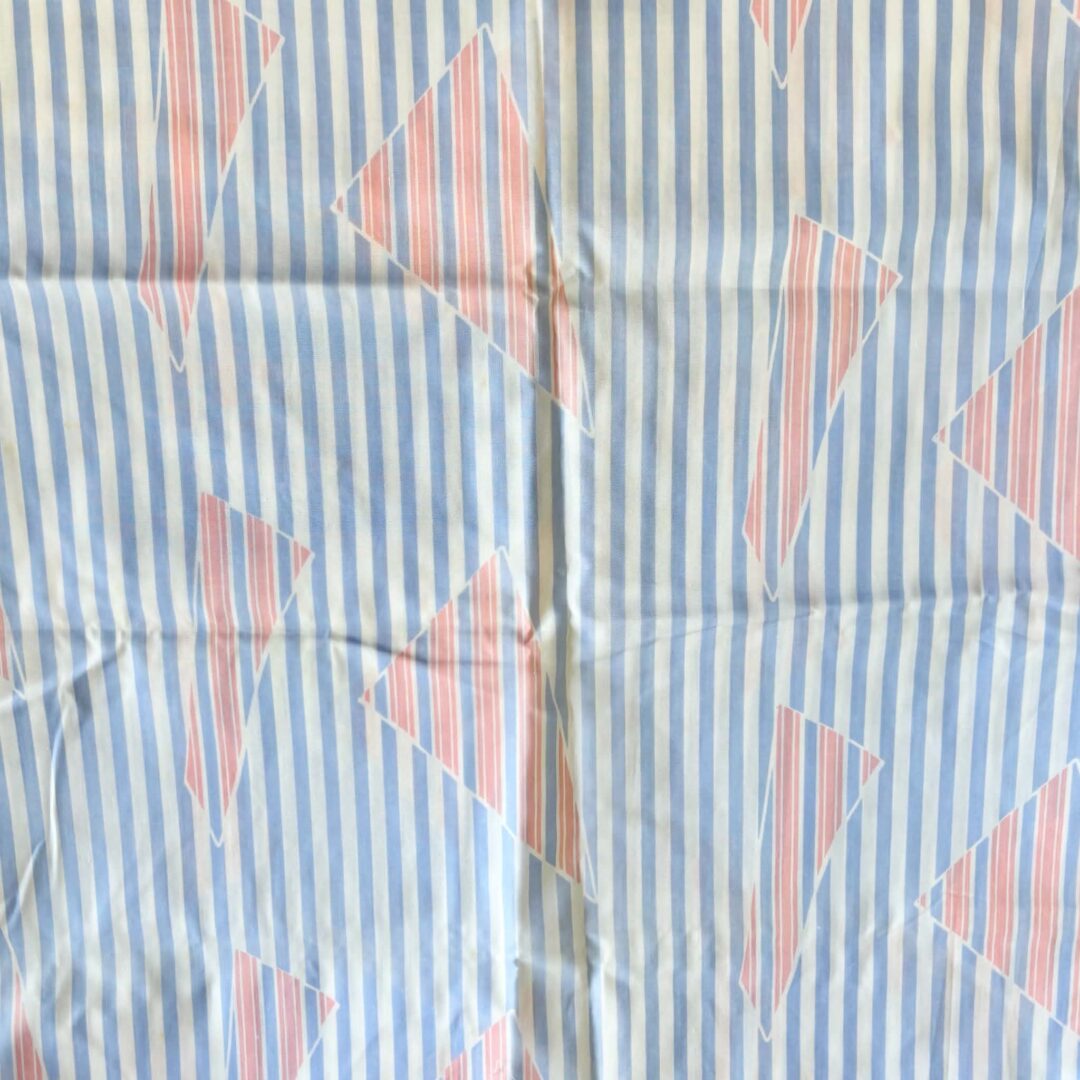 Pink & Blue Striped Triangle Poly Cotton (115cm x 110cm)