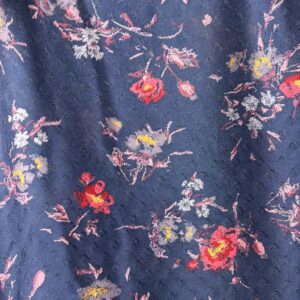 Navy Floral Open Weave Nylon Knit (160cm x 250cm)