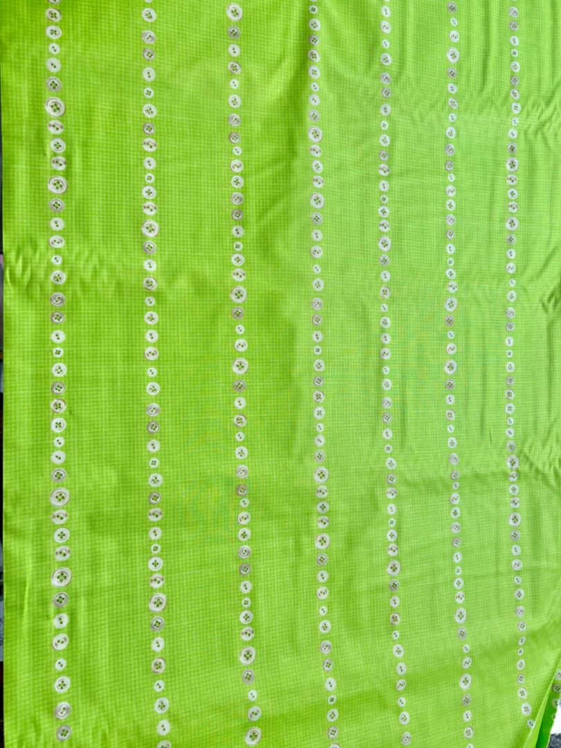 'Green Buttons' Quilting Cotton by Suzoko Koseki (112cm x 190cm)