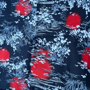 Vintage Dark Abstract Botanical Low Sheen Cotton Twill (85cm x 90cm)