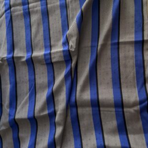 Lightweight Blue, White & Black Striped Dress Fabric (116cm x 300cm)