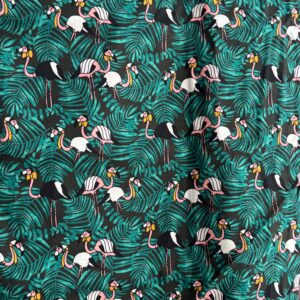 Flamingos and Ferns Cotton Woven (112cmx 150cm)