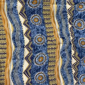 Blue & Brown Geometric Stripe Rayon (120cm x 180cm)