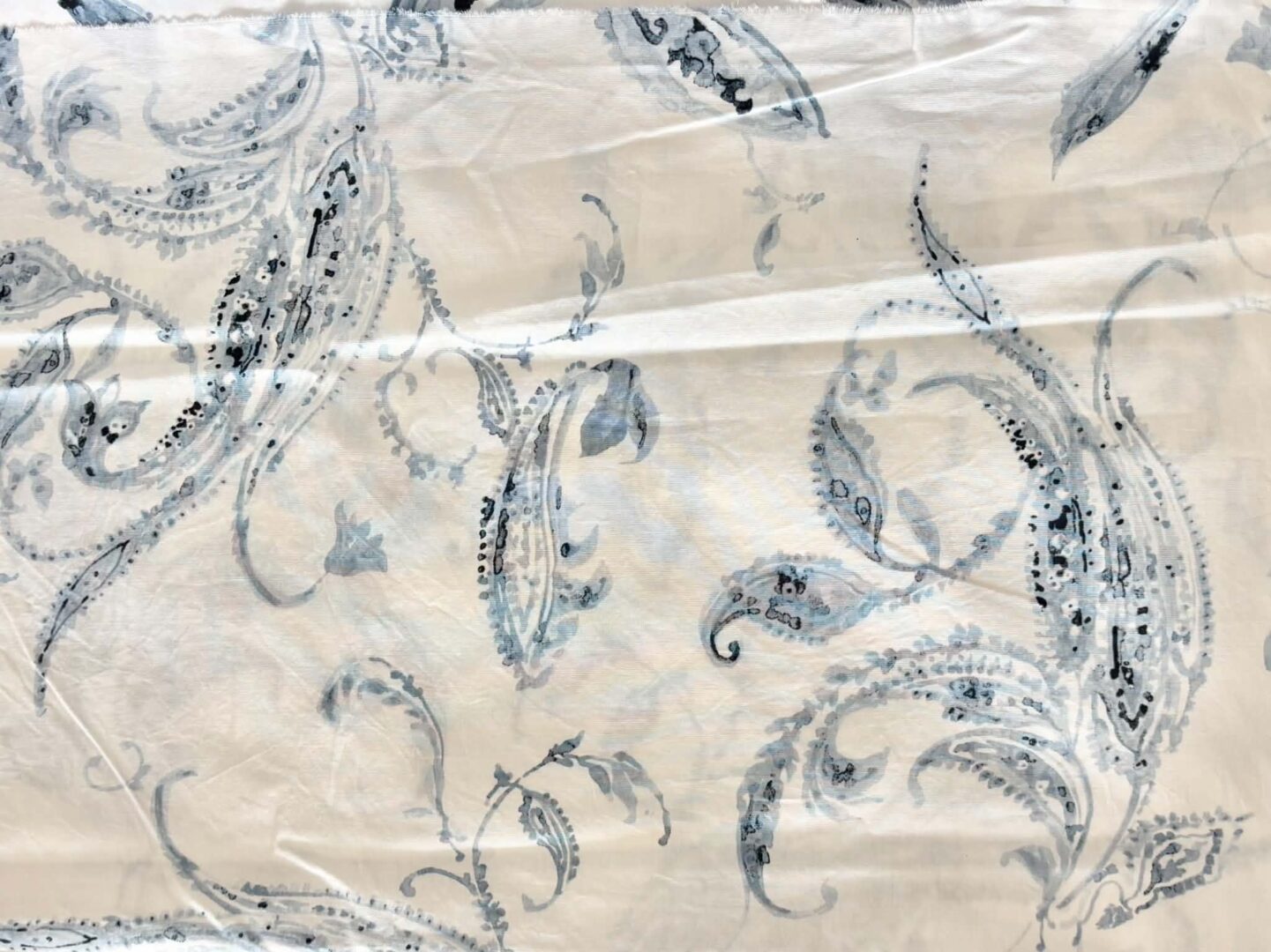 Large Scale Blue Watercolour Print Cotton Twill (145cm x 158cm)
