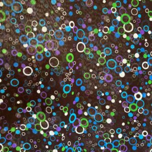 Circles on Black Semi-Sheer Nylon Knit (120cm x 400cm)