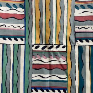 Abstract Wavy Stripes & Dashes Teflon Coated Furnishing Cotton (145cm x 200cm)