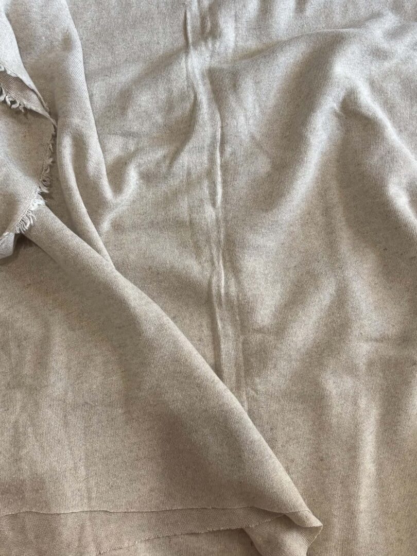 Drapey Light Taupe Speckled Cotton Knit (140cm x 145cm)