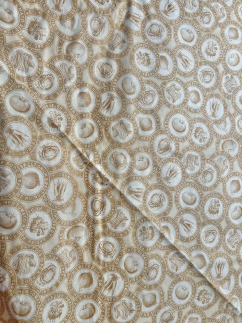 Veggie Stickers Quilting Cotton by Tina Higgins (114cm x 200cm)