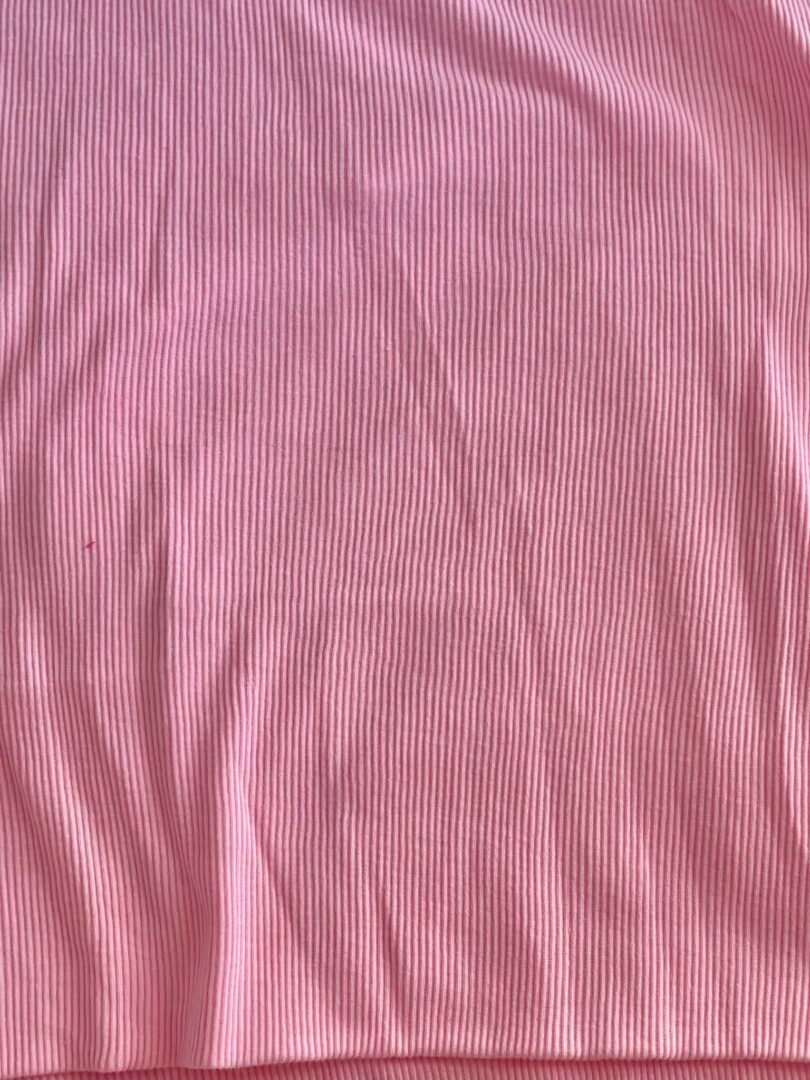 Bubblegum Pink Cotton Ribbed Knit (150cm x 160cm)