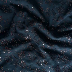 Black Sequinned Chiffon (112cm x 300cm)